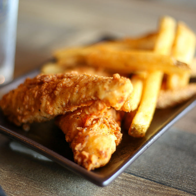 GB Chicken Bites with fries